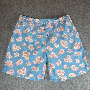 Peter Millar Seaside Collection Floral AOP Mesh Lined 8" Swim Trunks Men's XXL